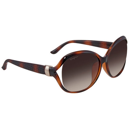 Salvatore Brown Gradient Oval Sunglasses