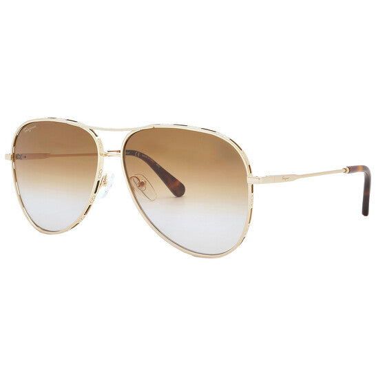 Salvatore Brown Gradient Pilot Ladies Sunglasses