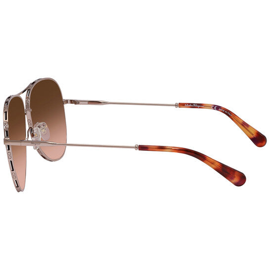 Salvatore Brown Gradient Pilot Ladies Sunglasses