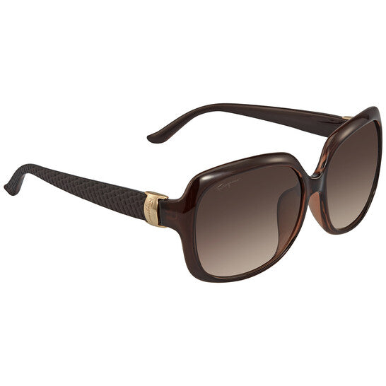 Salvatore Brown Gradient Rectangular Ladies Sunglasses