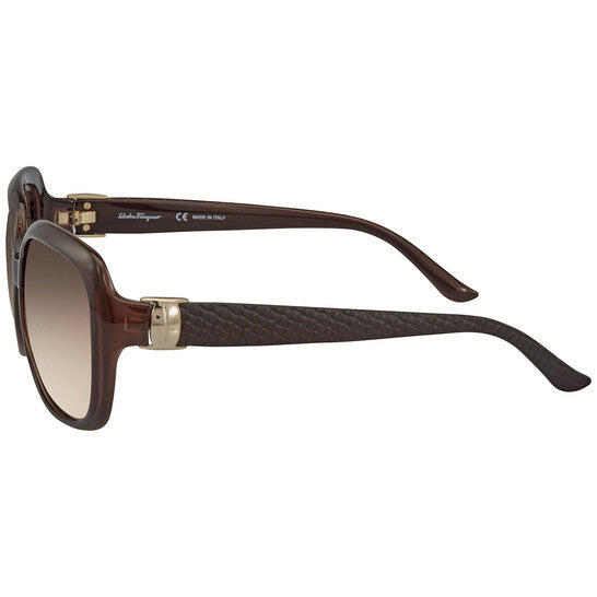 Salvatore Brown Gradient Rectangular Ladies Sunglasses