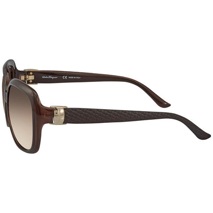 Salvatore Brown Gradient Rectangular Ladies Sunglasses