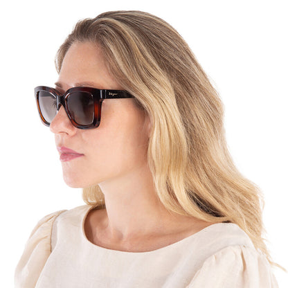 Salvatore Brown Gradient Rectangular Ladies Sunglasses