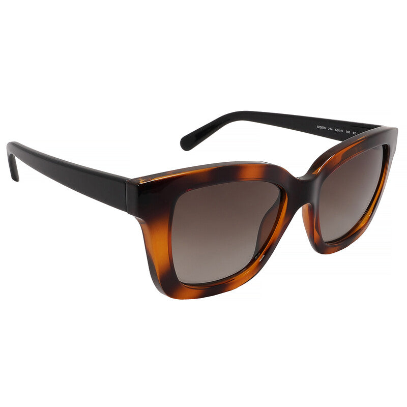 Salvatore Brown Gradient Rectangular Ladies Sunglasses