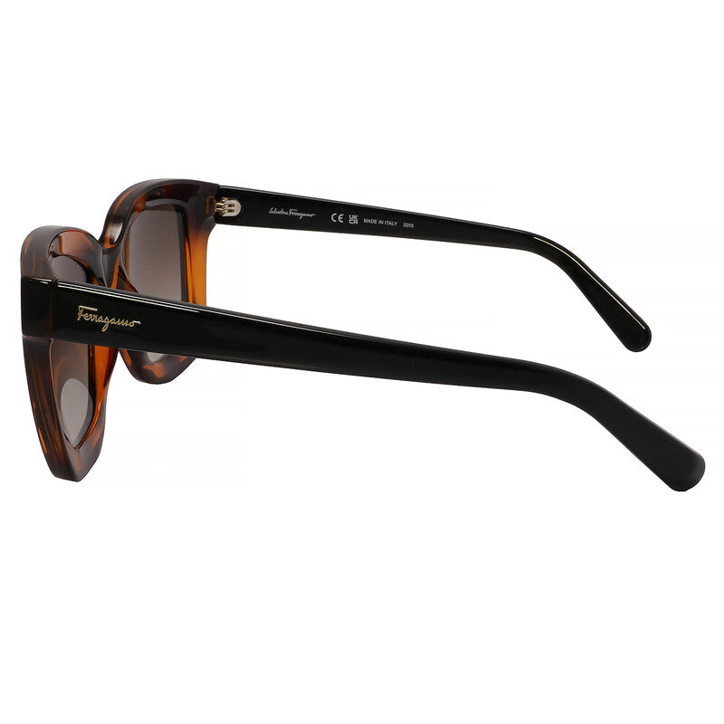 Salvatore Brown Gradient Rectangular Ladies Sunglasses
