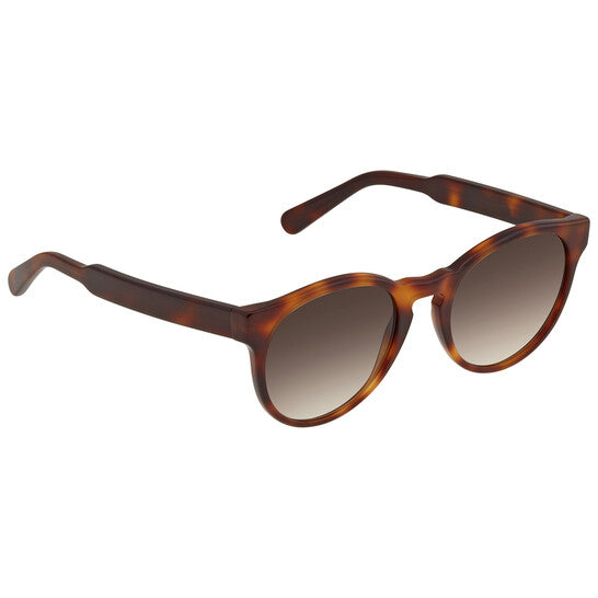Salvatore Brown Gradient Round Ladies Sunglasses
