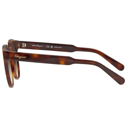 Salvatore Brown Gradient Round Ladies Sunglasses