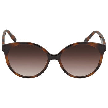 Salvatore Brown Gradient Round Ladies Sunglasses