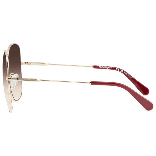 Salvatore Brown Gradient Square Ladies Sunglasses