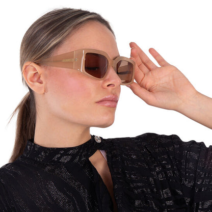 Salvatore Brown Irregular Ladies Sunglasses