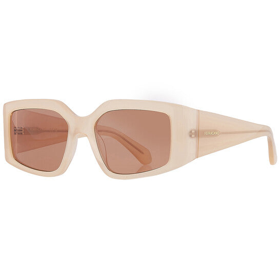 Salvatore Brown Irregular Ladies Sunglasses