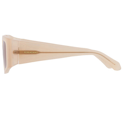Salvatore Brown Irregular Ladies Sunglasses