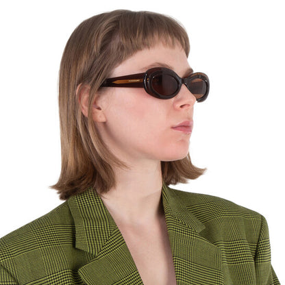 Salvatore Brown Oval Ladies Sunglasses