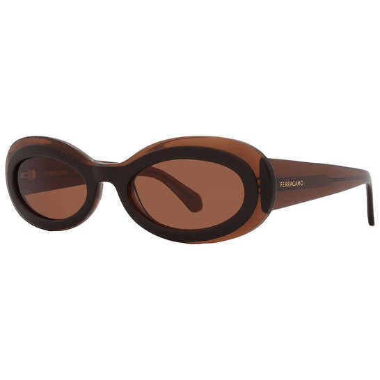 Salvatore Brown Oval Ladies Sunglasses