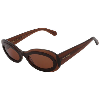Salvatore Brown Oval Ladies Sunglasses