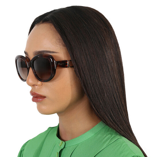 Salvatore Brown Oval Ladies Sunglasses