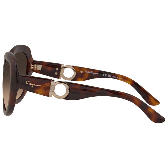Salvatore Brown Oval Ladies Sunglasses