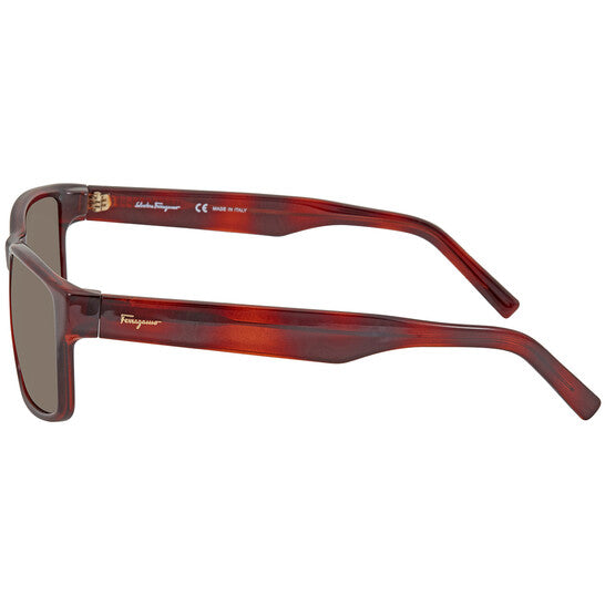 Salvatore Brown Rectangular 58 mm Men's Sunglasses