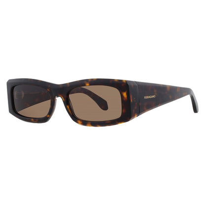 Salvatore Brown Rectangular Men's Sunglasses