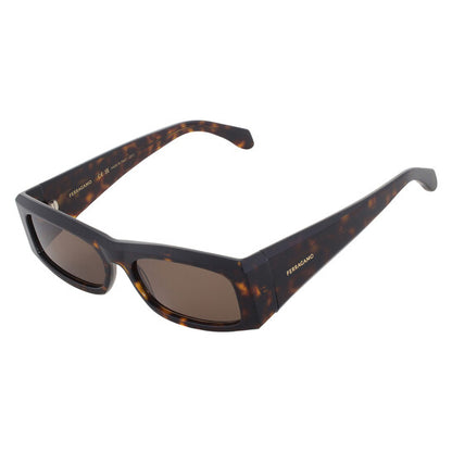 Salvatore Brown Rectangular Men's Sunglasses