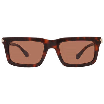 Salvatore Brown Rectangular Men's Sunglasses