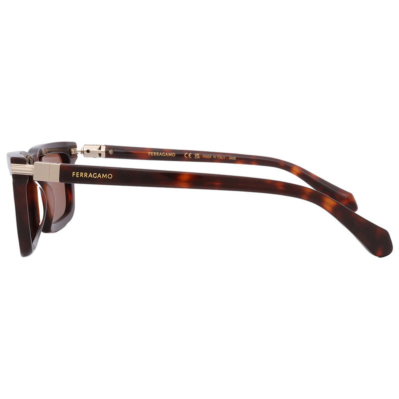 Salvatore Brown Rectangular Men's Sunglasses