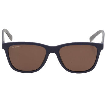 Salvatore Brown Rectangular Men's Sunglasses