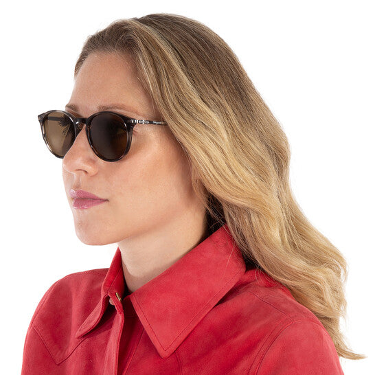 Salvatore Brown Round Ladies Sunglasses