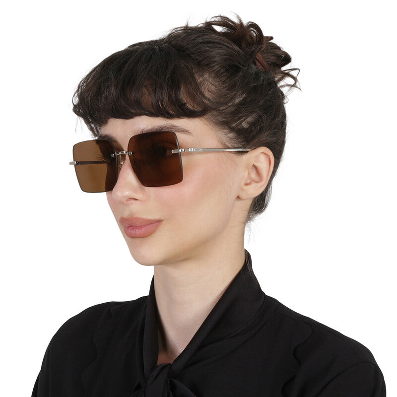 Salvatore Brown Square Ladies Sunglasses