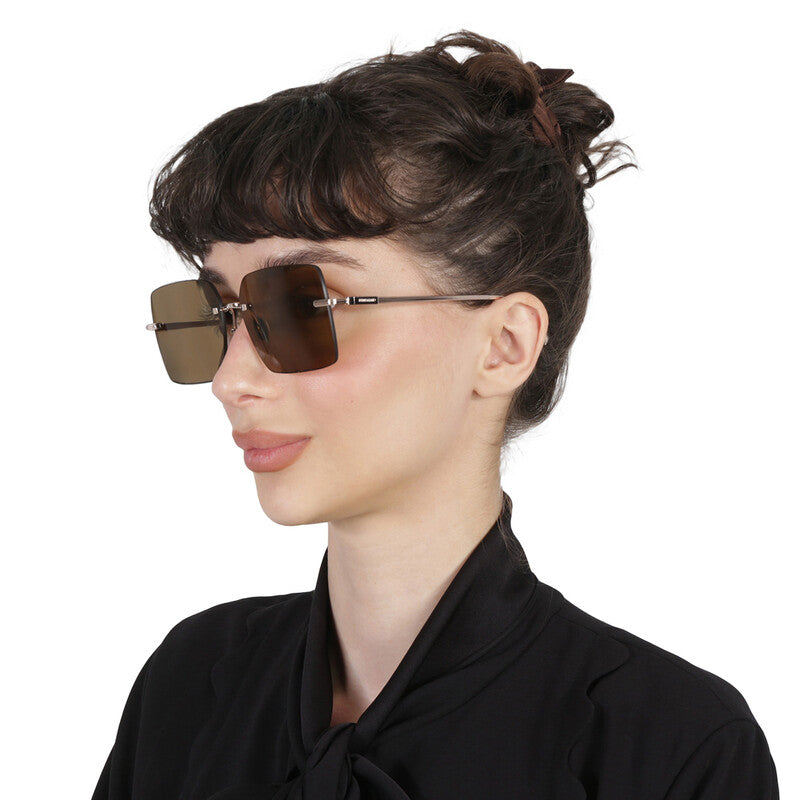 Salvatore Brown Square Ladies Sunglasses
