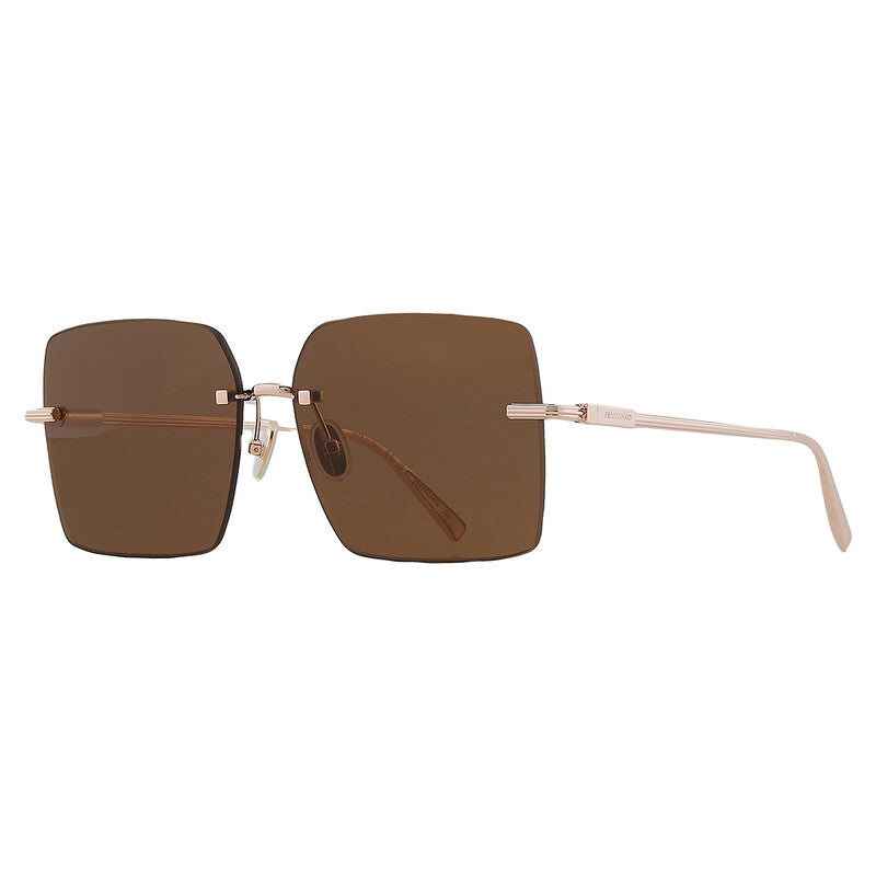Salvatore Brown Square Ladies Sunglasses