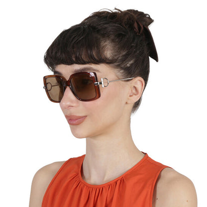 Salvatore Brown Square Ladies Sunglasses
