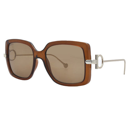 Salvatore Brown Square Ladies Sunglasses