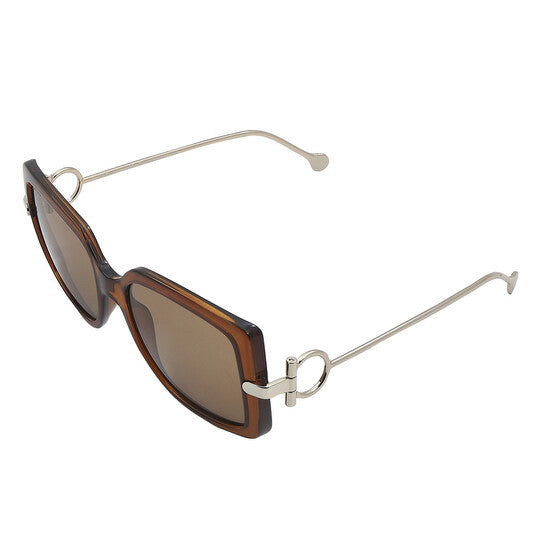 Salvatore Brown Square Ladies Sunglasses