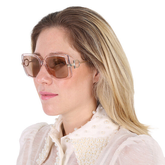 Salvatore Brown Square Ladies Sunglasses