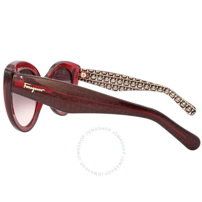 نظارات شمسية نسائية من فيراغامو، سلفاتوري بورجوندي متدرجة اللون، بتصميم فراشة