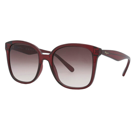 Salvatore Burgundy Gradient Square Ladies Sunglasses