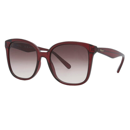 Salvatore Burgundy Gradient Square Ladies Sunglasses