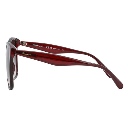 Salvatore Burgundy Gradient Square Ladies Sunglasses