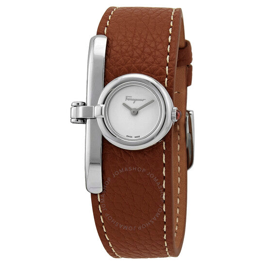 ساعة فيراغامو تشارم كوارتز بمينا بيضاء للسيدات