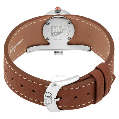 ساعة فيراغامو تشارم كوارتز بمينا بيضاء للسيدات