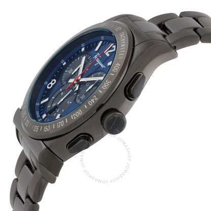 ساعة فيراغامو كرونوغراف كوارتز بمينا زرقاء للرجال