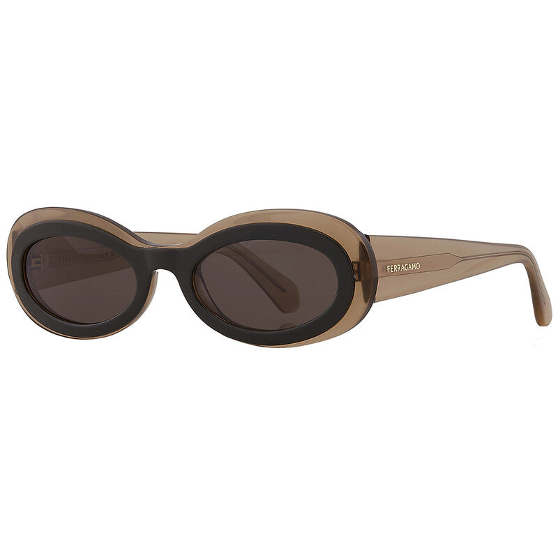 Salvatore Dark Grey Oval Ladies Sunglasses