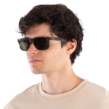 Salvatore Dark Grey Rectangular Men's Sunglasses