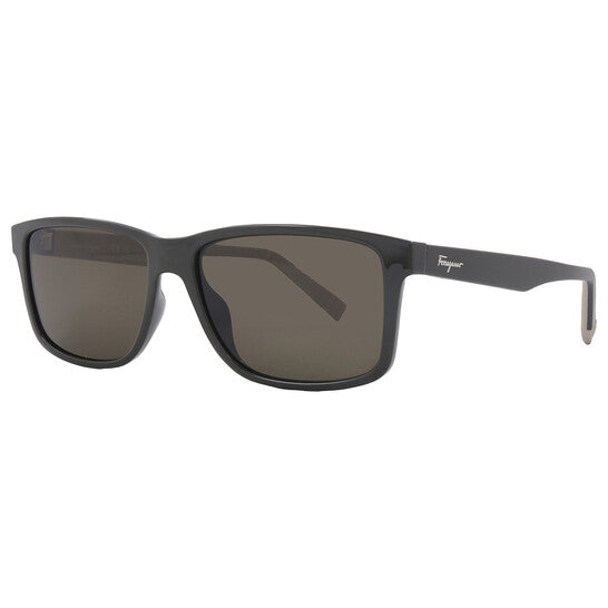 Salvatore Dark Grey Rectangular Men's Sunglasses