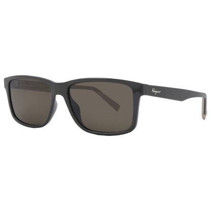 Salvatore Dark Grey Rectangular Men's Sunglasses