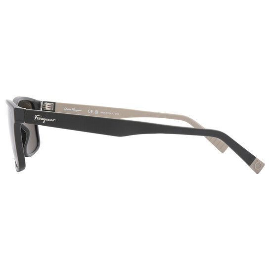 Salvatore Dark Grey Rectangular Men's Sunglasses