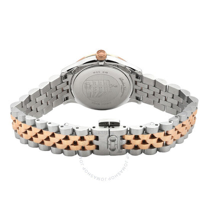 ساعة فيراغامو ديو مون فيز كوارتز بمينا بني للسيدات