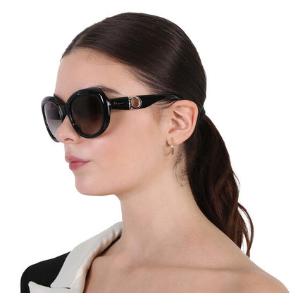 Salvatore Gradient Smoke Oval Ladies Sunglasses