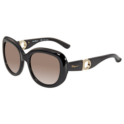 Salvatore Gradient Smoke Oval Ladies Sunglasses